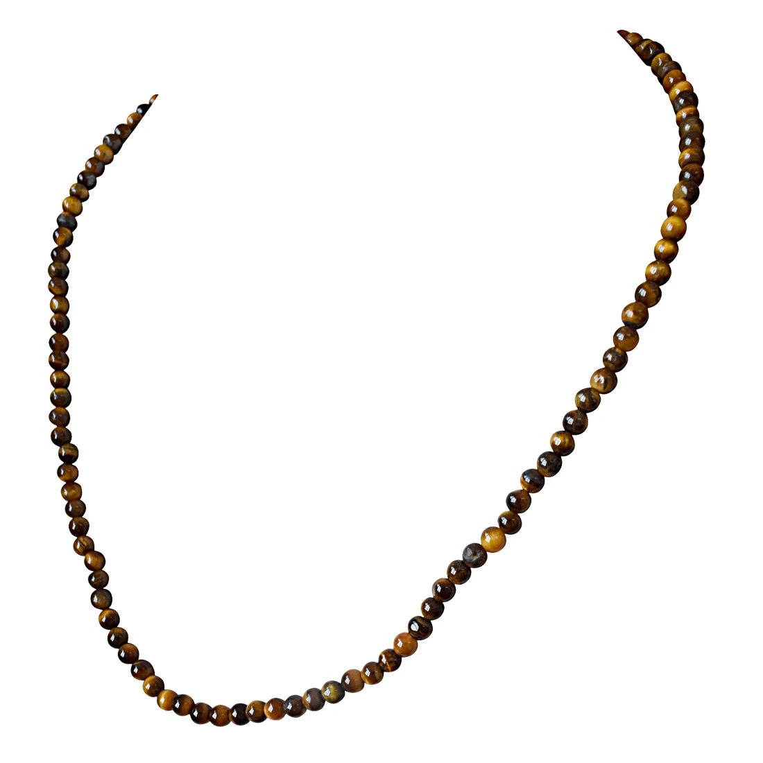 4/5 mm Brown Tiger Eye Beads Single Line Necklace (SN838)