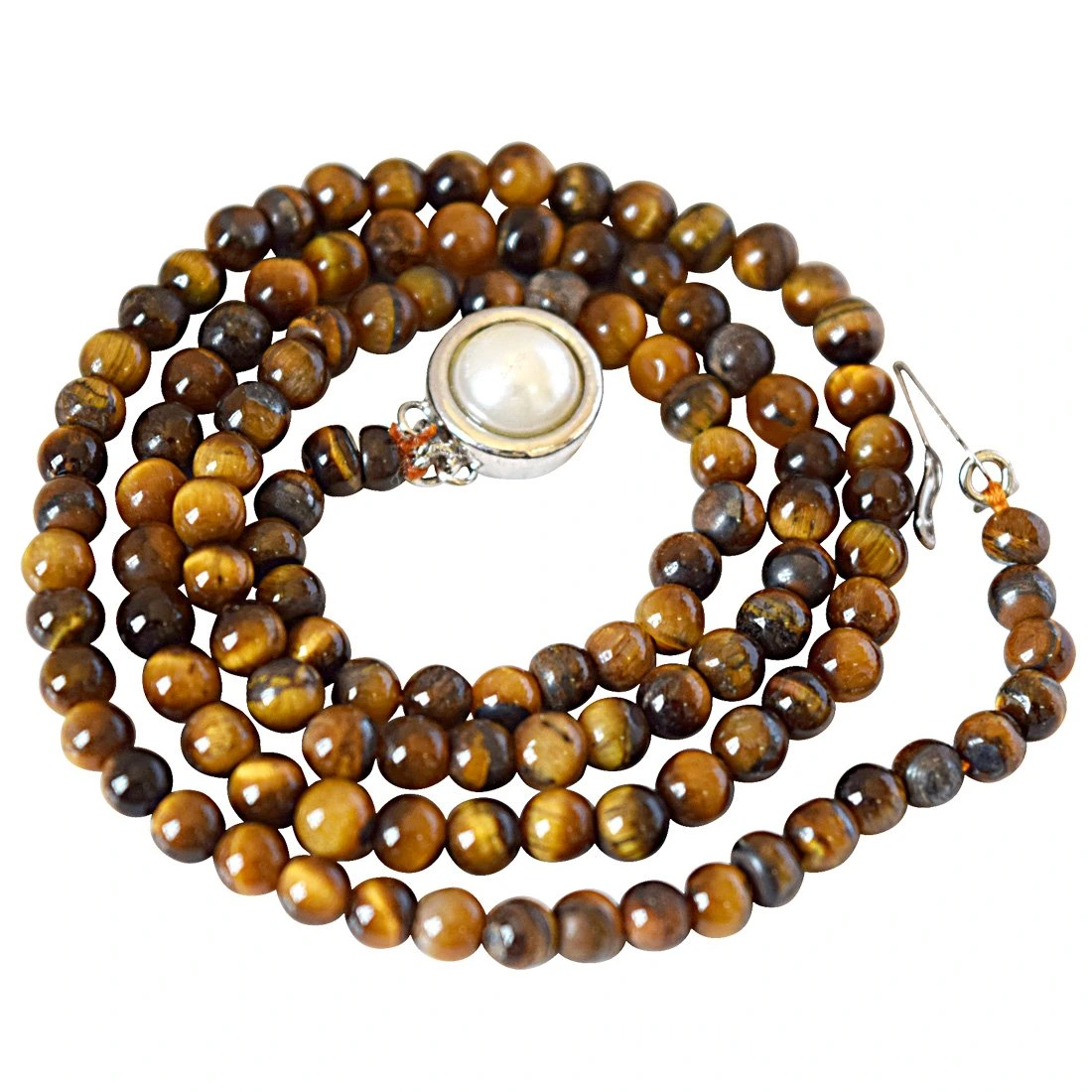 4/5 mm Brown Tiger Eye Beads Single Line Necklace (SN838)