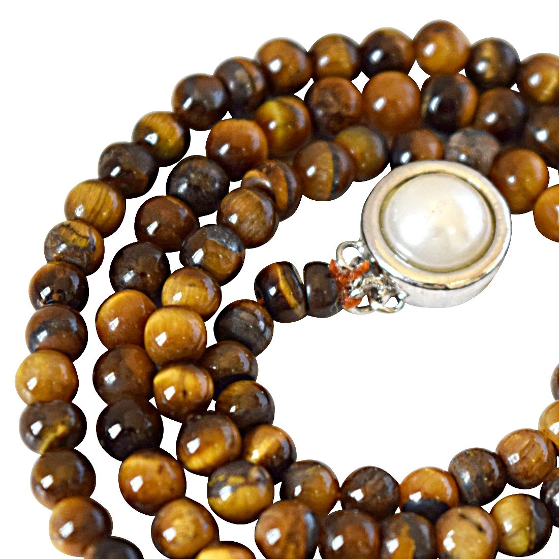4/5 mm Brown Tiger Eye Beads Single Line Necklace (SN838)