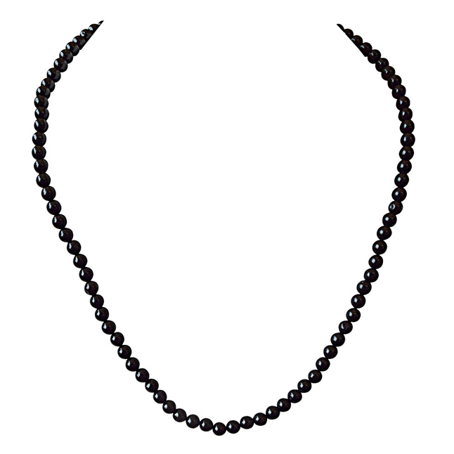 4/5 mm Black Onyx Beads Single Line Necklace (SN839)
