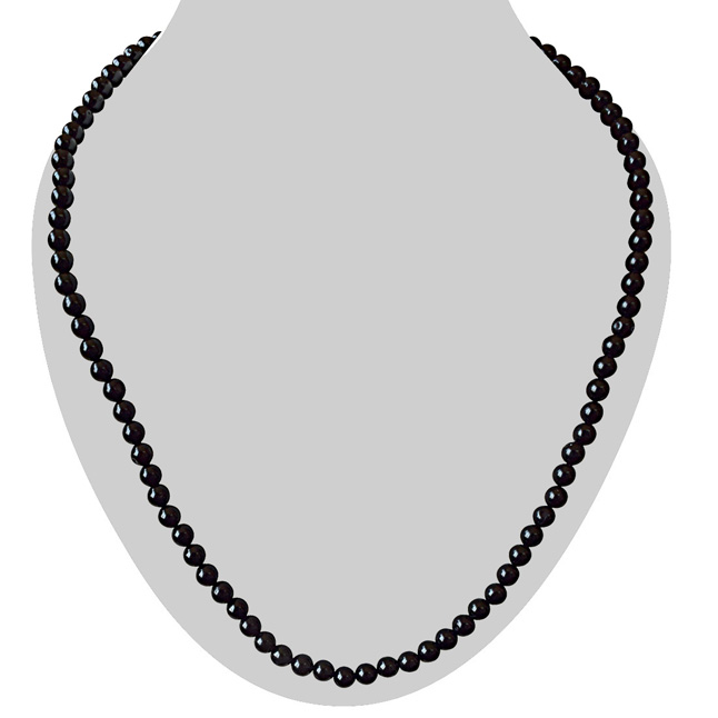 4/5 mm Black Onyx Beads Single Line Necklace (SN839)