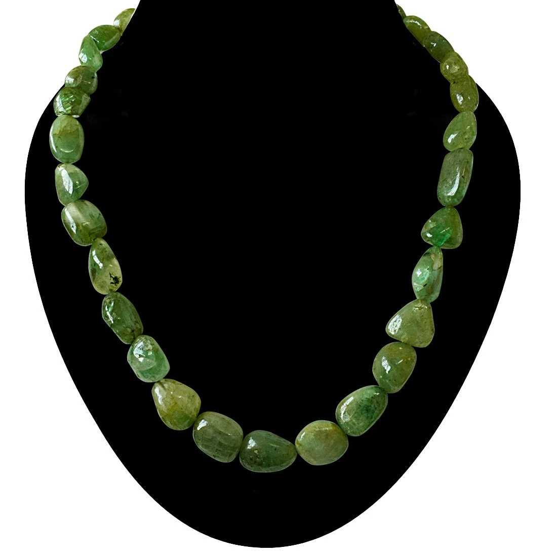 300cts Single Line Big Real Natural Oval Green Emerald Necklace for Women (SN841)