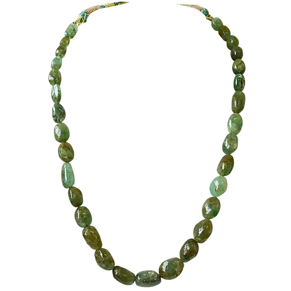 193cts single line real natural oval emerald necklace (SN842)