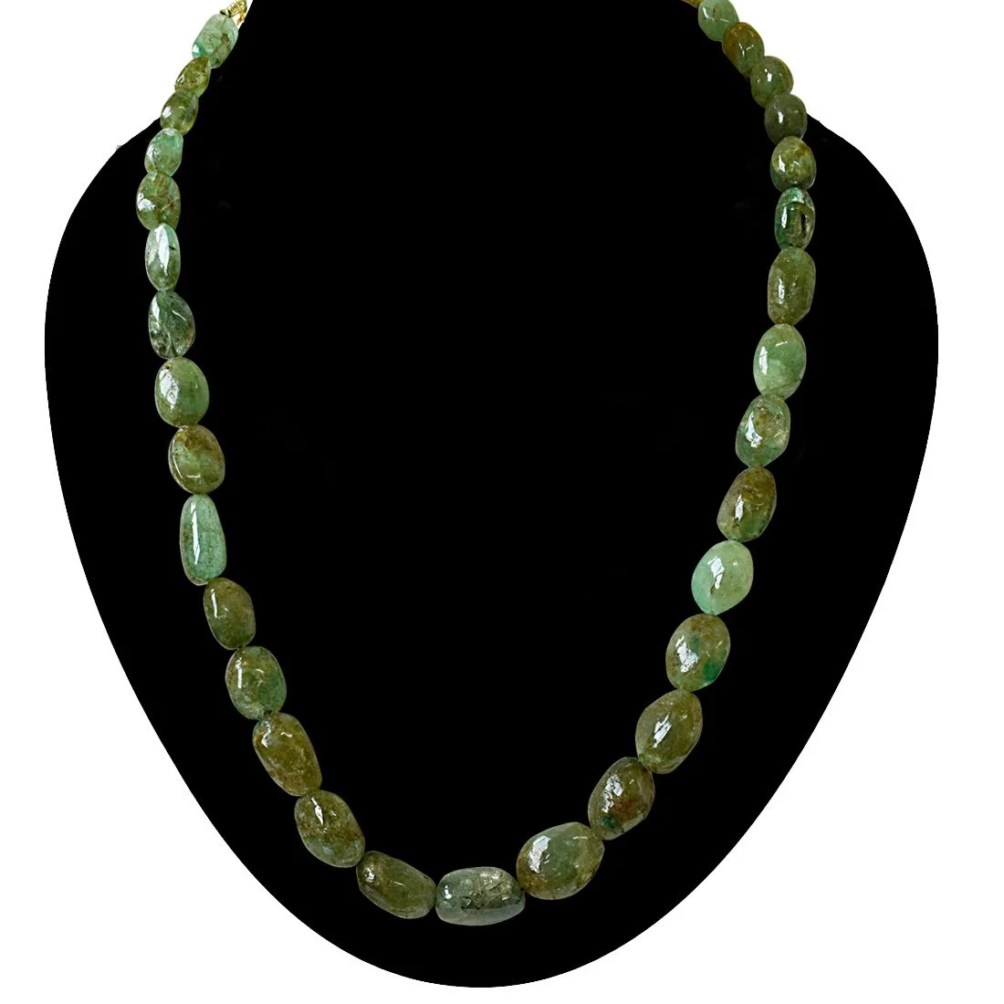 193cts single line real natural oval emerald necklace (SN842)