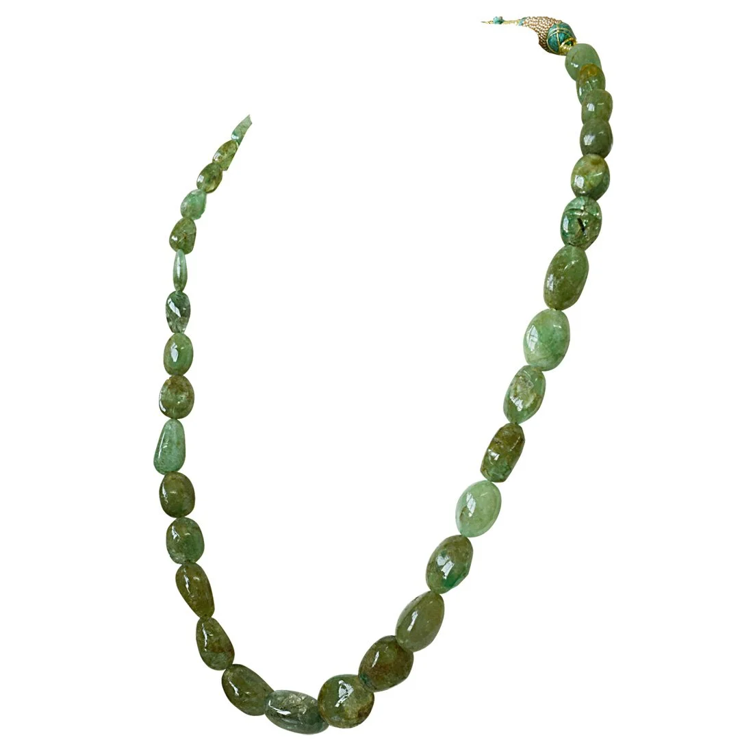 193cts single line real natural oval emerald necklace (SN842)