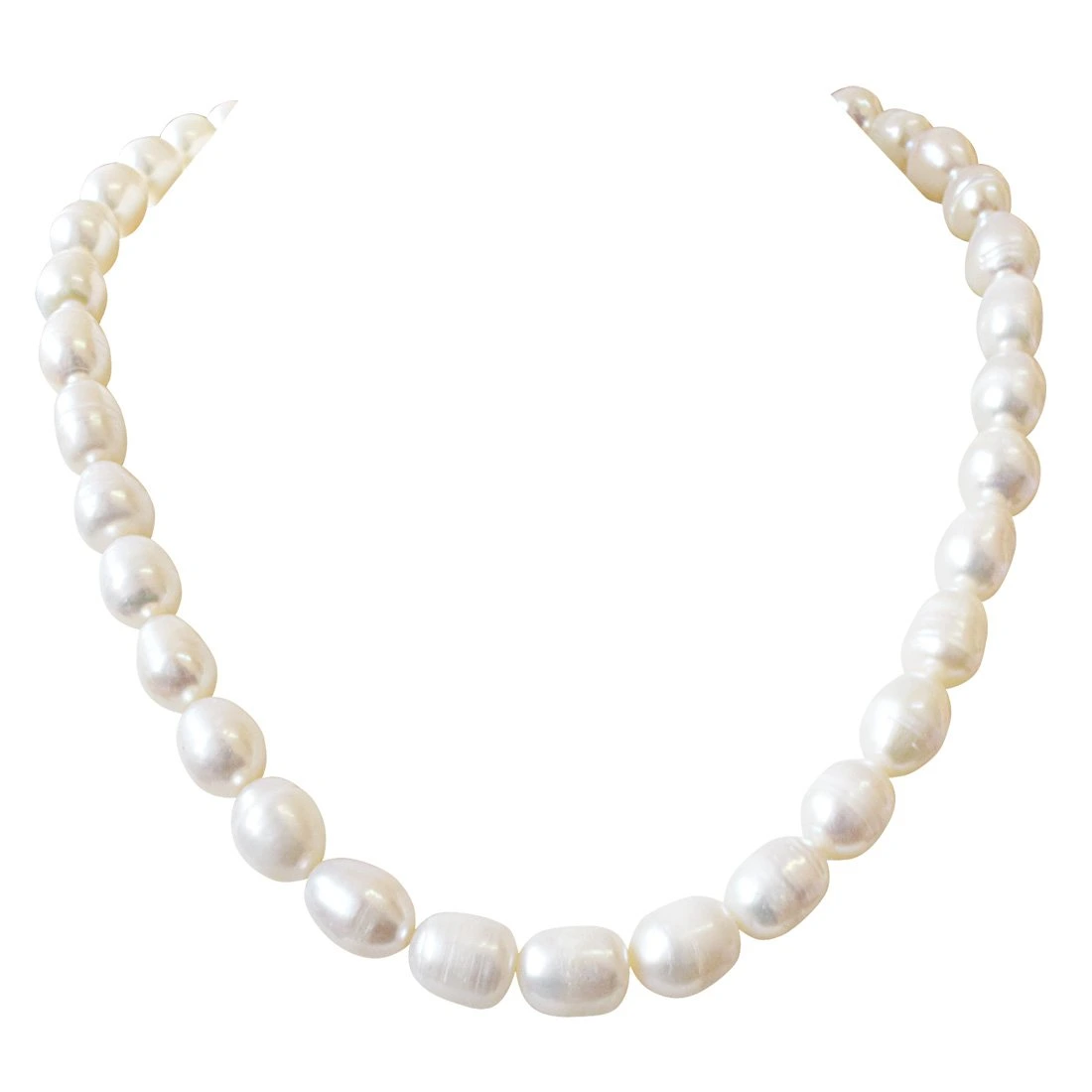 Single Line Real Big Elongated Pearl Necklace for Women (SN867)