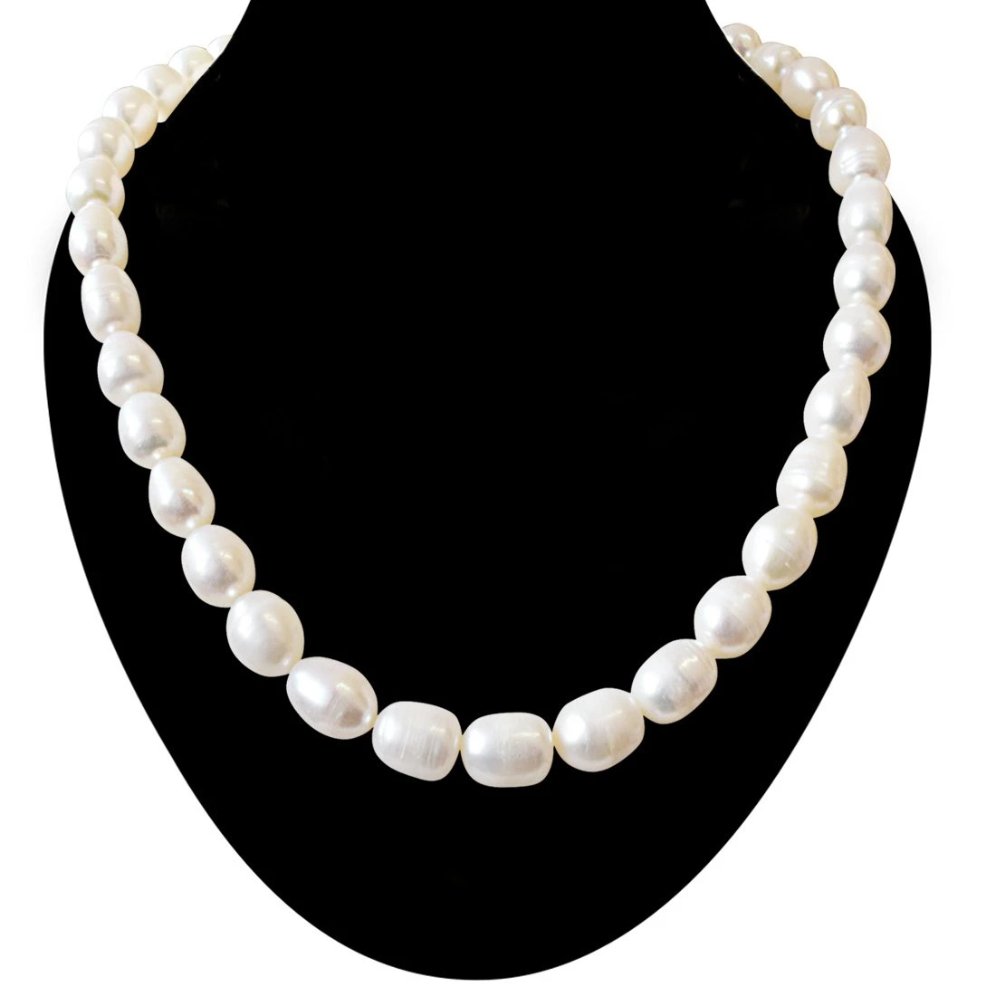 Single Line Real Big Elongated Pearl Necklace for Women (SN867)