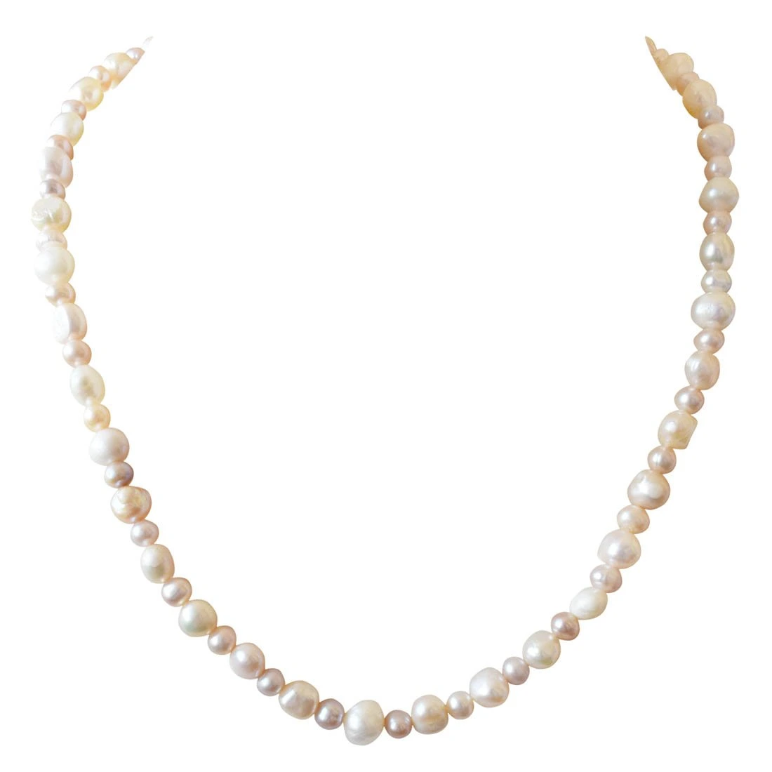 Single Line Pink-Purple-White Real Freshwater Pearl Necklace (SN875)