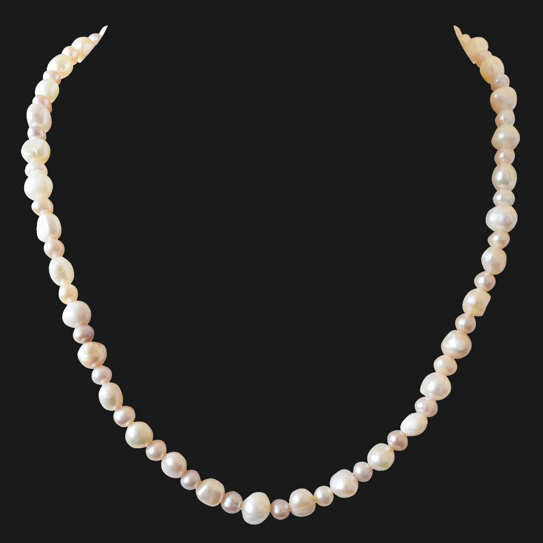 Single Line Pink-Purple-White Real Freshwater Pearl Necklace (SN875)