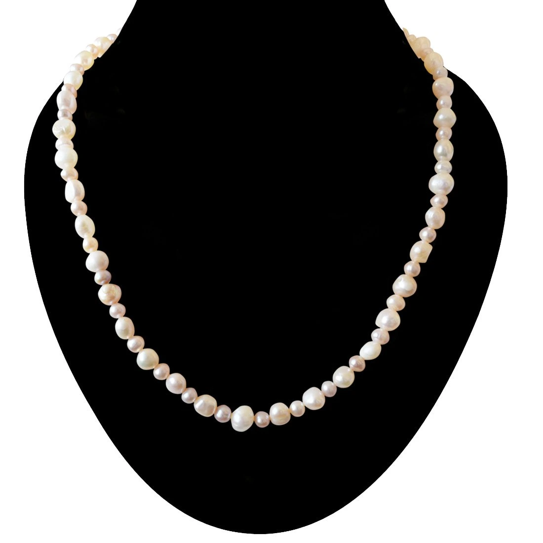 Single Line Pink-Purple-White Real Freshwater Pearl Necklace (SN875)