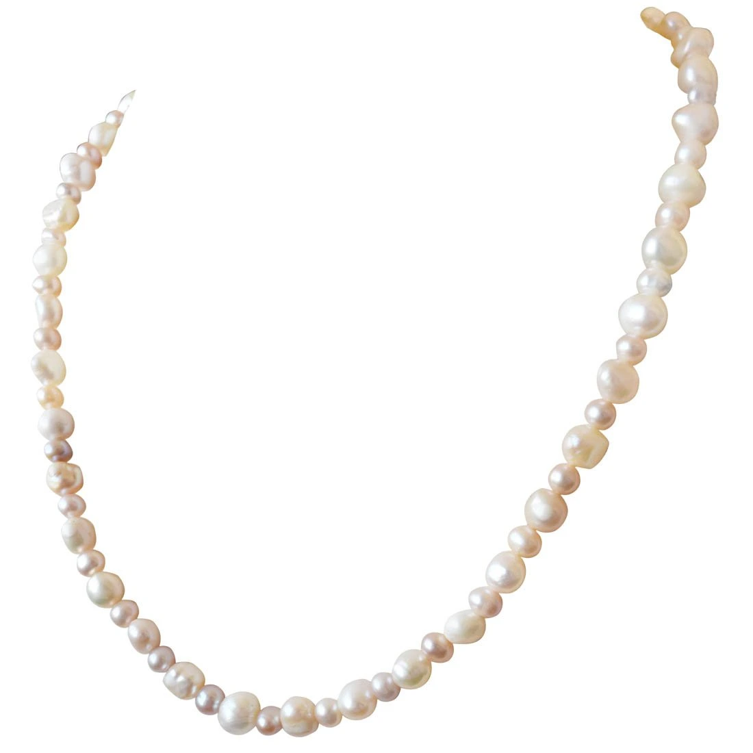Single Line Pink-Purple-White Real Freshwater Pearl Necklace (SN875)