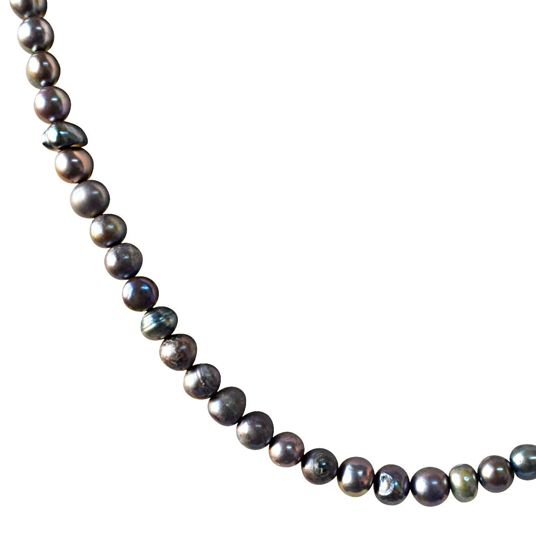 Single Line Round Shaped Grey Pearl Necklace for Women (SN884)