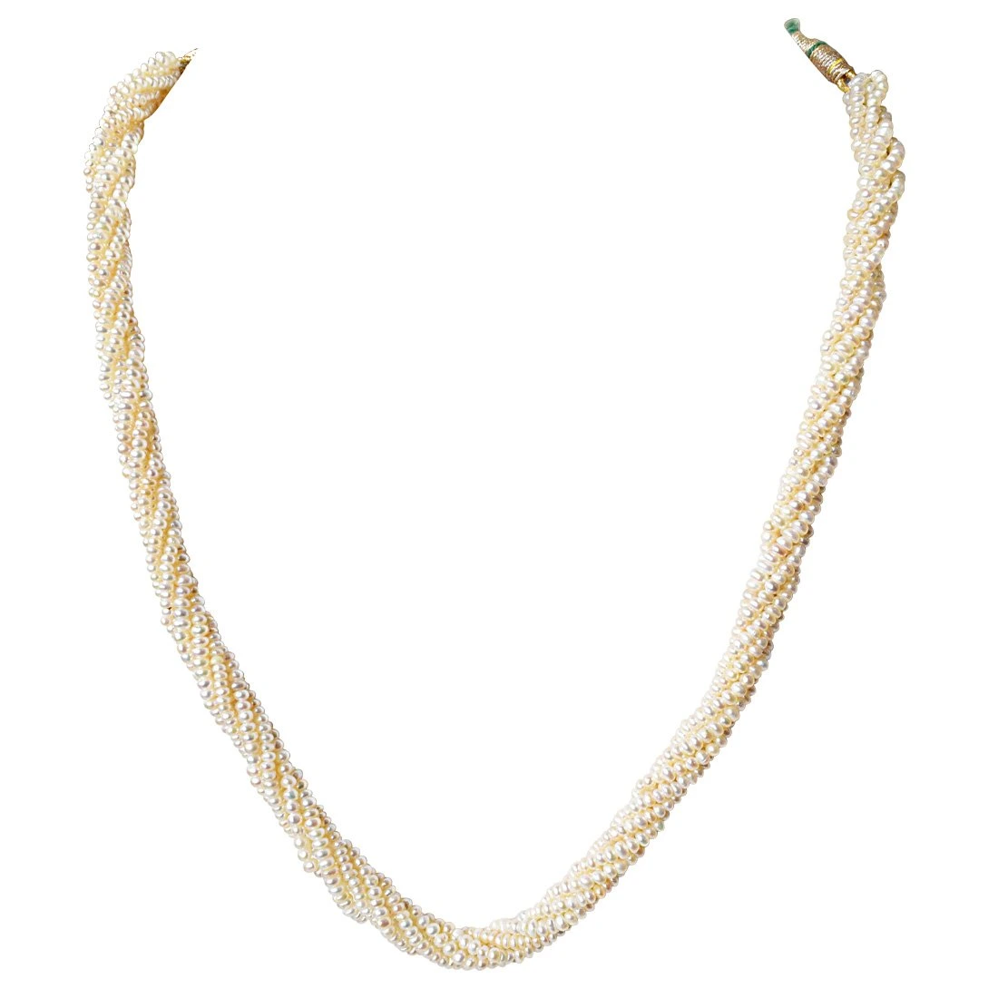 6 Line Twisted Real Natural Freshwater Pearl Necklace for Women (SN930)