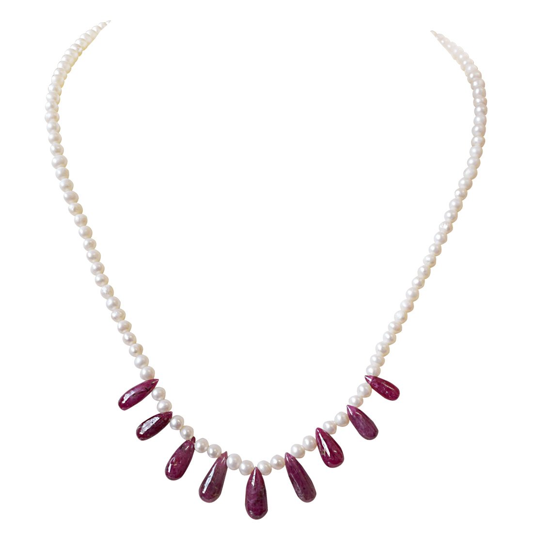 9 Red Pearl Real Drop Ruby and Freshwater Necklace for Women Set of 9 Pieces (SN939)