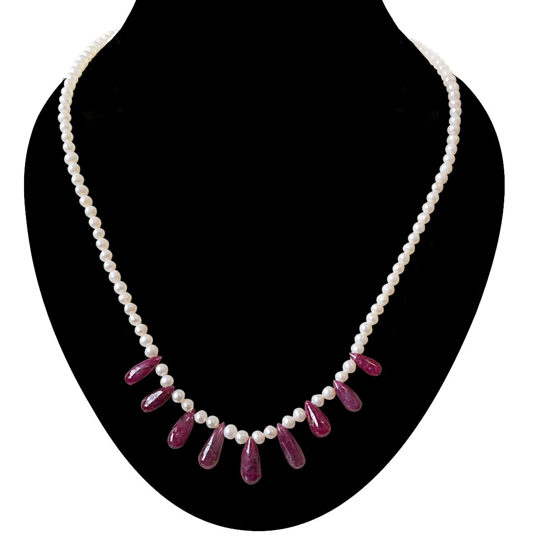 9 Red Pearl Real Drop Ruby and Freshwater Necklace for Women Set of 9 Pieces (SN939)