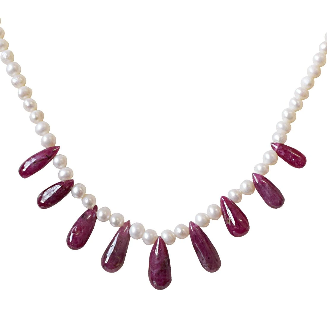 9 Red Pearl Real Drop Ruby and Freshwater Necklace for Women Set of 9 Pieces (SN939)