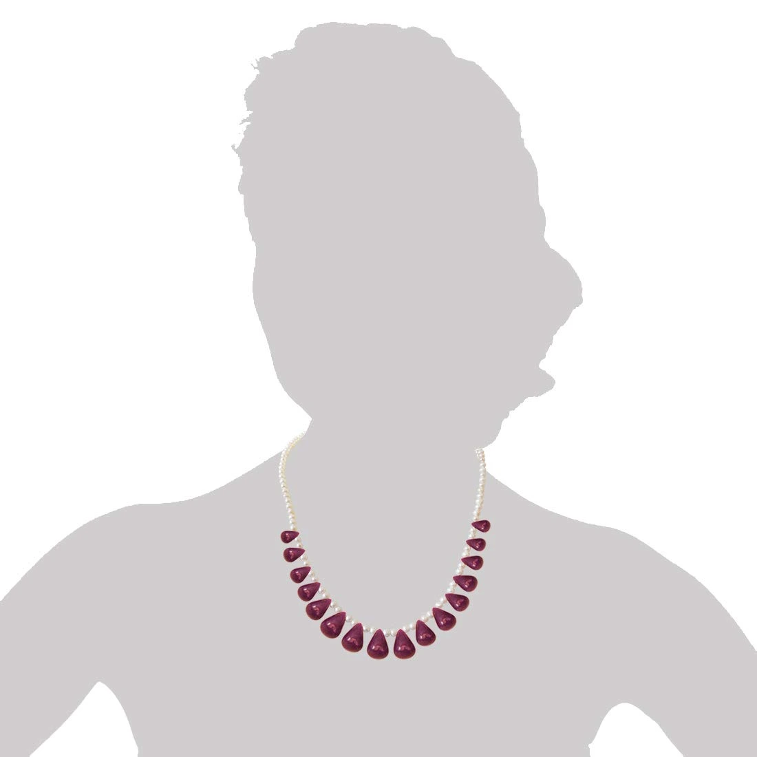 145cts Real Drop Ruby, Freshwater Pearl Necklace (SN949)