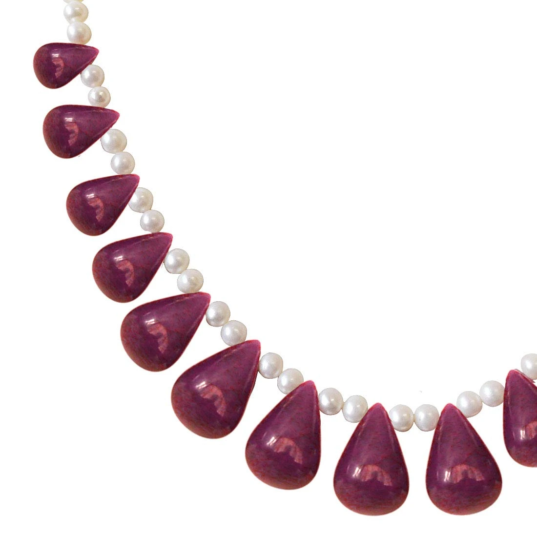 145cts Real Drop Ruby, Freshwater Pearl Necklace (SN949)