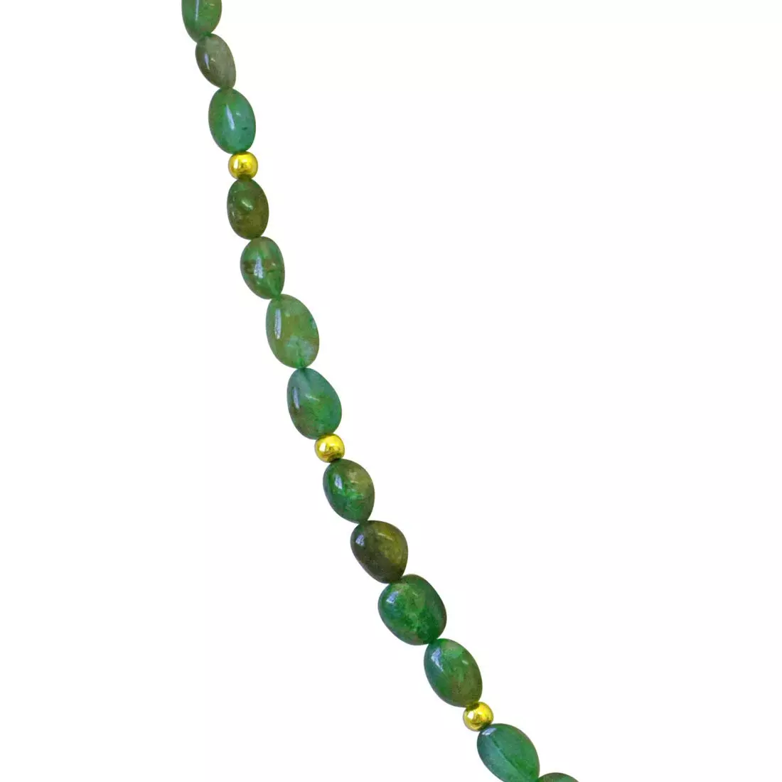 Single Line Big Real Natural Oval Green Emerald Necklace SN971