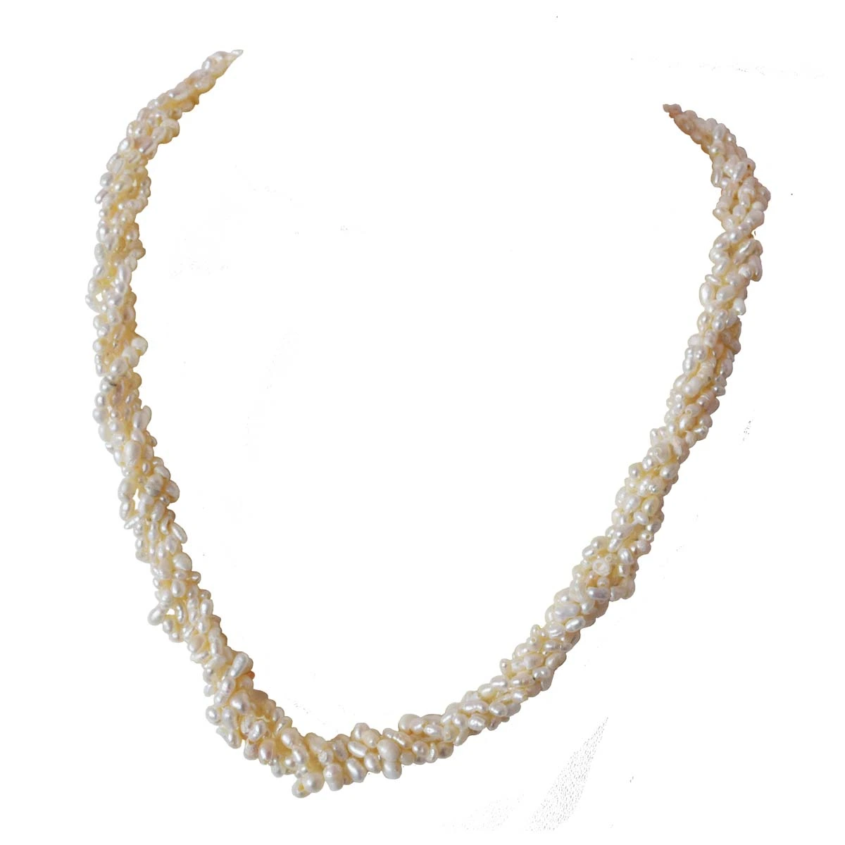 5 Line Twisted Rice Pearl Necklace (SN994)