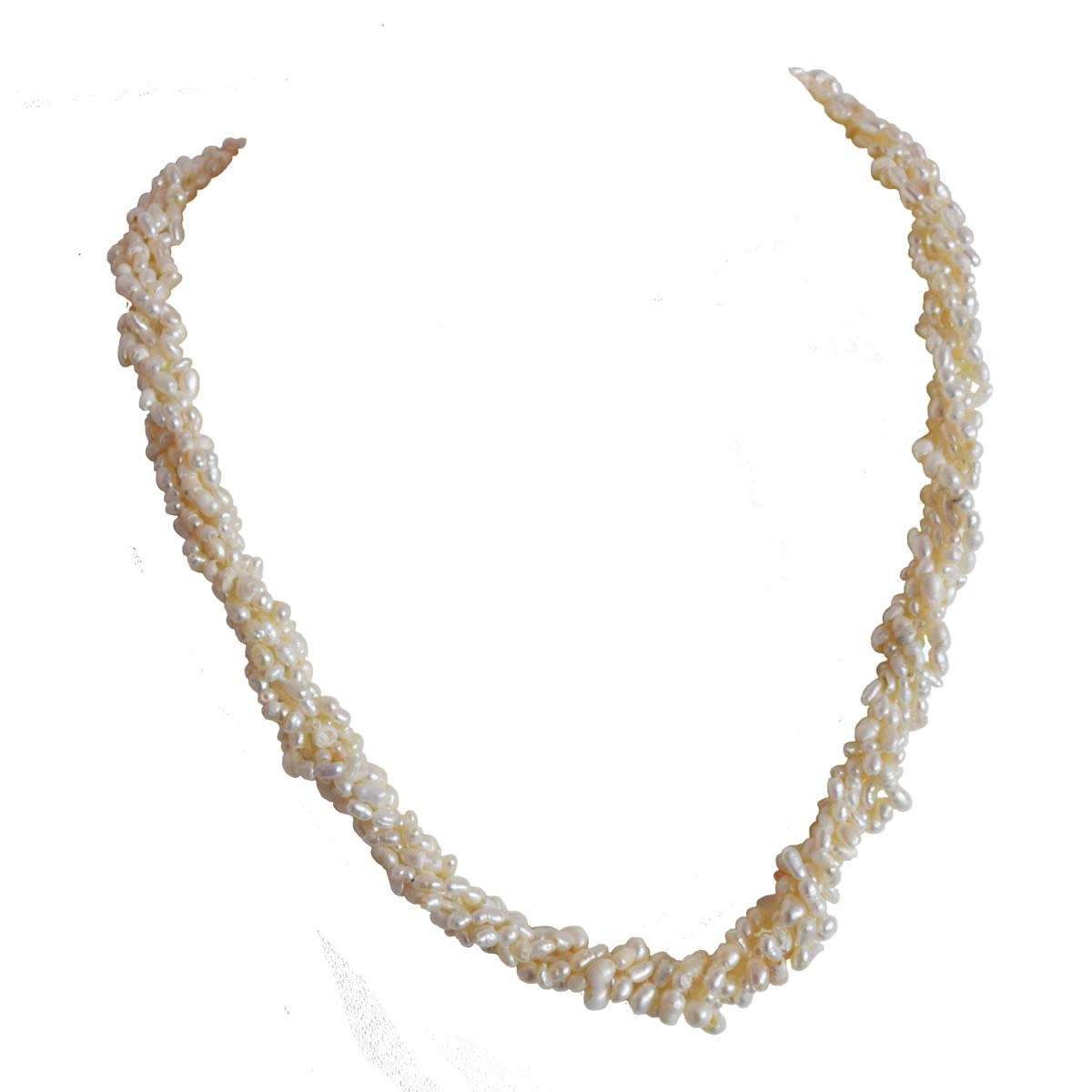 5 Line Twisted Rice Pearl Necklace (SN994)