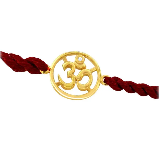 OM-Diamond and 18kt Yellow Gold Rakhi (SNDG3)