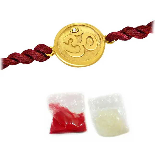OM - Diamond and 18kt Yellow Gold Rakhi (SNDG1)