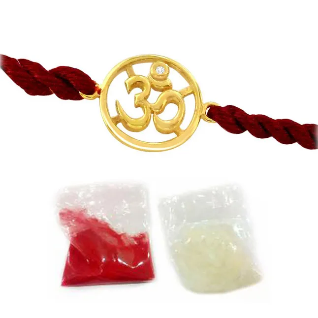 OM-Diamond and 18kt Yellow Gold Rakhi (SNDG3)