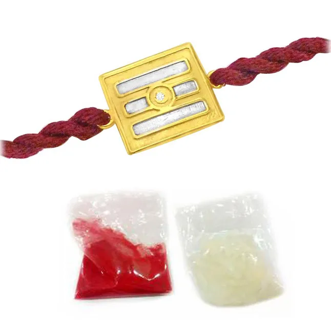 Eternal Purity Diamond & Gold Rakhi (SNDG4)