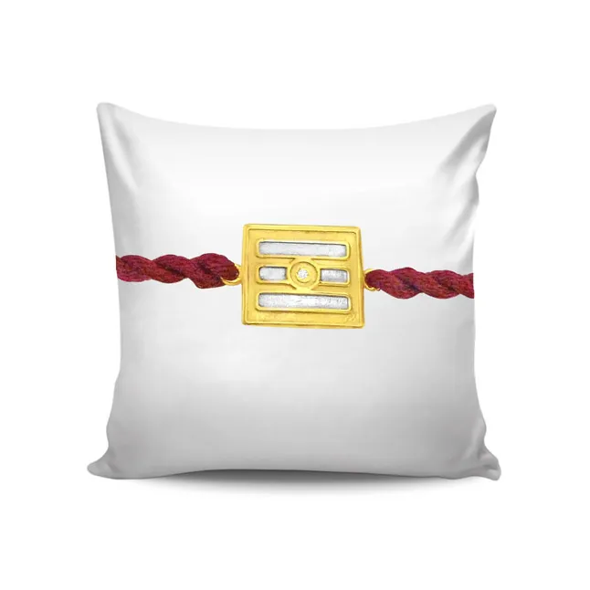 Eternal Purity Diamond & Gold Rakhi (SNDG4)