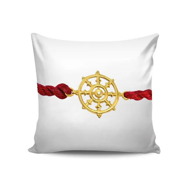 Dharma Chakra - Diamond and 14kt Gold Rakhi (SNDG5)