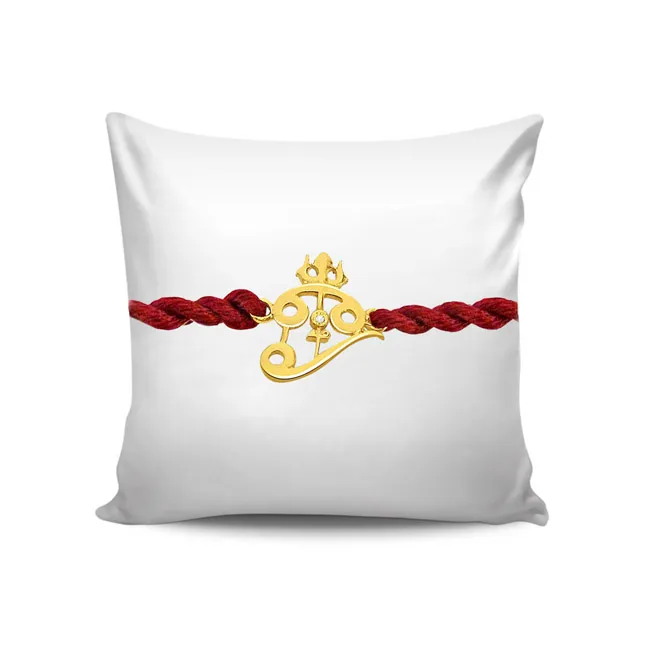 Trishul - Diamond and 14kt Gold Rakhi (SNDG8)