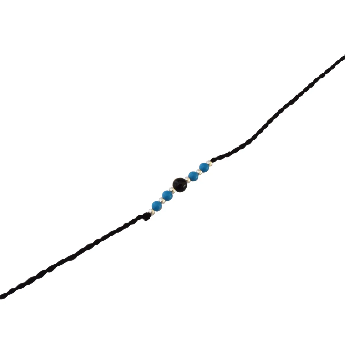 Black Onyx and Turquoise Gemstone Rakhi for your loving Brother SNGP2