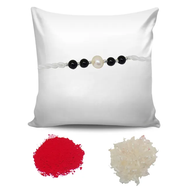 Black Onyx and Pearl Rakhi for your Brother (SNGP6)