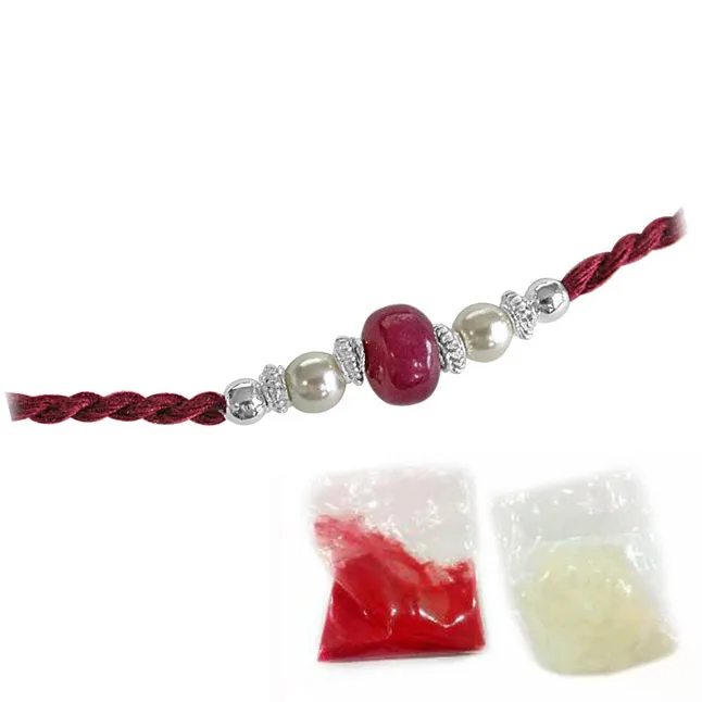 A Fine Real Red Ruby Rakhi (SNRB-1)