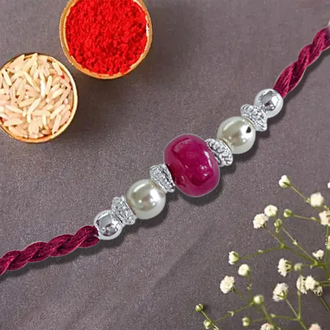 A Fine Real Red Ruby Rakhi (SNRB-1)