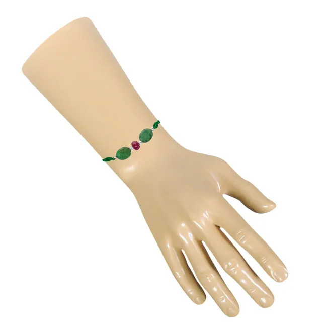 Beautiful Real Genuine Natural Emerald Rakhi (SNRE2)