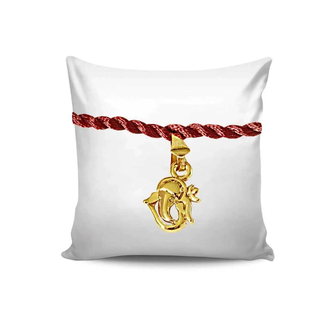 Lord Ganesh Gold Plated Religious Rakhi for Brothers (SNSH10)