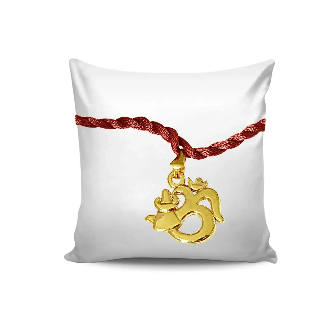 Om Trishul Gold Plated Religious Rakhi for Brothers (SNSH9)