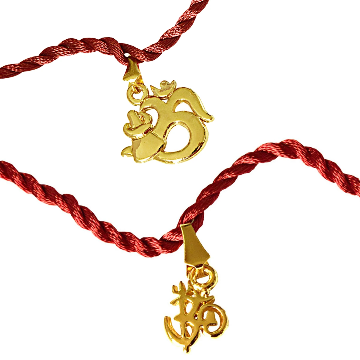 OM Trishul Gold Plated Religious Rakhi for Brothers (SNSH9+SNSH6)