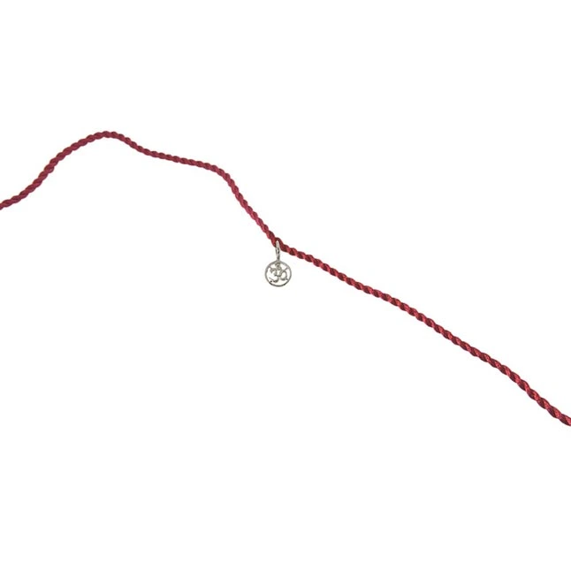 Delicate OM Shaped Sterling Silver Rakhi for Brothers SNSR11