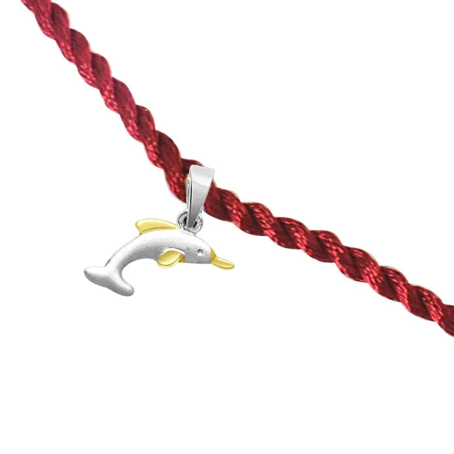 Dolphin Sterling Silver Rakhi for Brothers (SNSR15)