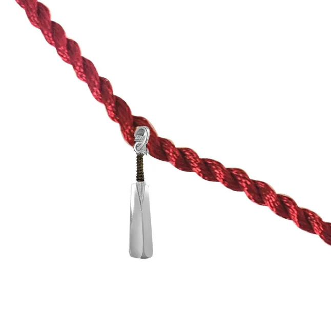 Cricket Bat Sterling Silver Rakhi for Brothers (SNSR18)