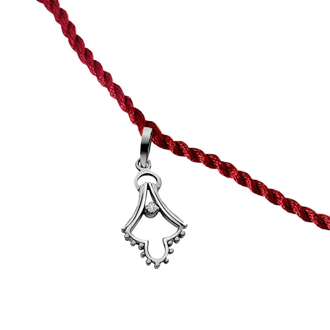 Delicacy in String Sterling Silver Rakhi for Brothers (SNSR20)