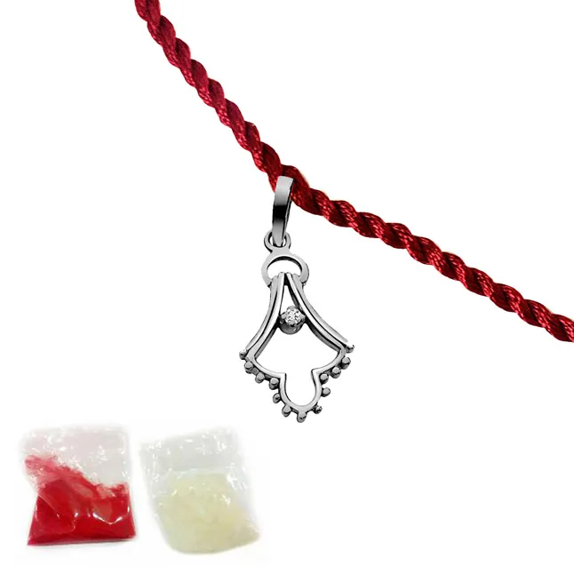 Delicacy in String Sterling Silver Rakhi for Brothers (SNSR20)