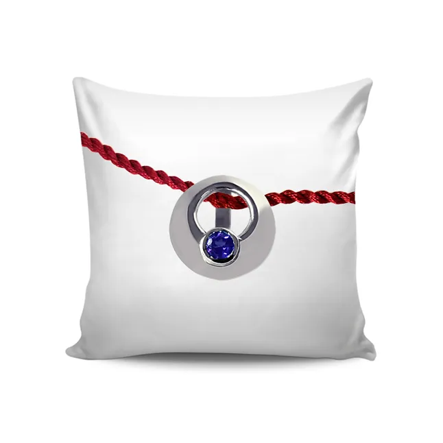 Round Shaped Amethyst Sterling Silver Rakhi for Brothers (SNSR42)