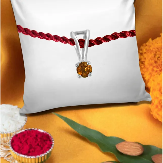 Beauty Queen Sterling Silver Rakhi for Brothers (SNSR43)