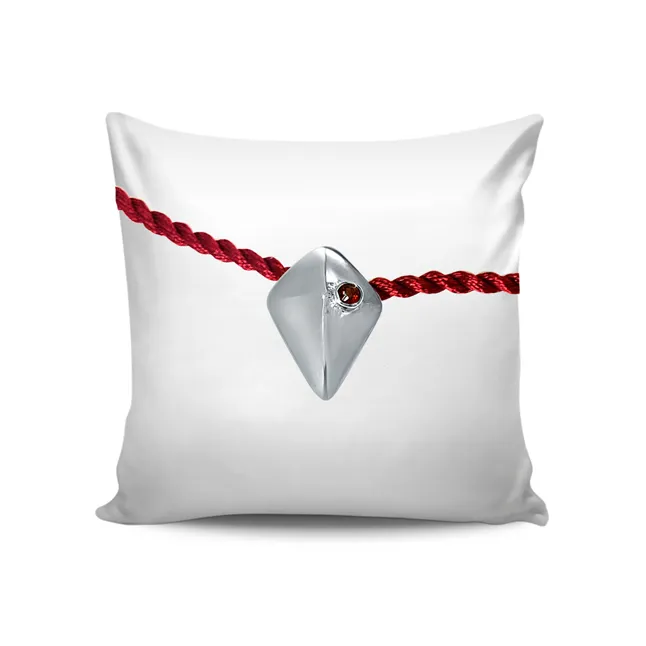 Great Adventure Red Garnet Sterling Silver Rakhi for Brothers (SNSR45)