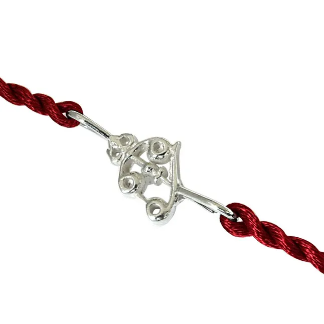 Trishul Shaped Sterling Silver Rakhi for Brothers (SNSR5)