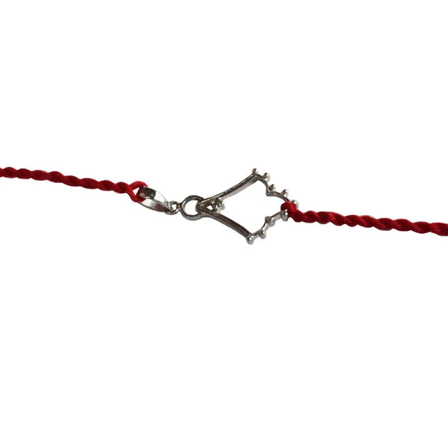 Real Diamond & Sterling Silver Rakhi for Brothers (SNSR56)
